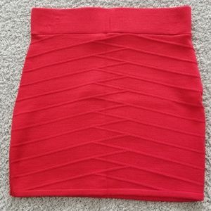 Mandee Red Mini Sweater Skirt